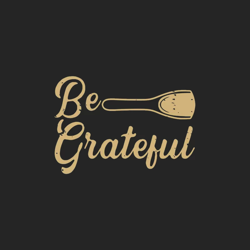 Be Grateful: Motivational Gold Typography with Spoon Male Pullover Sweatshirt