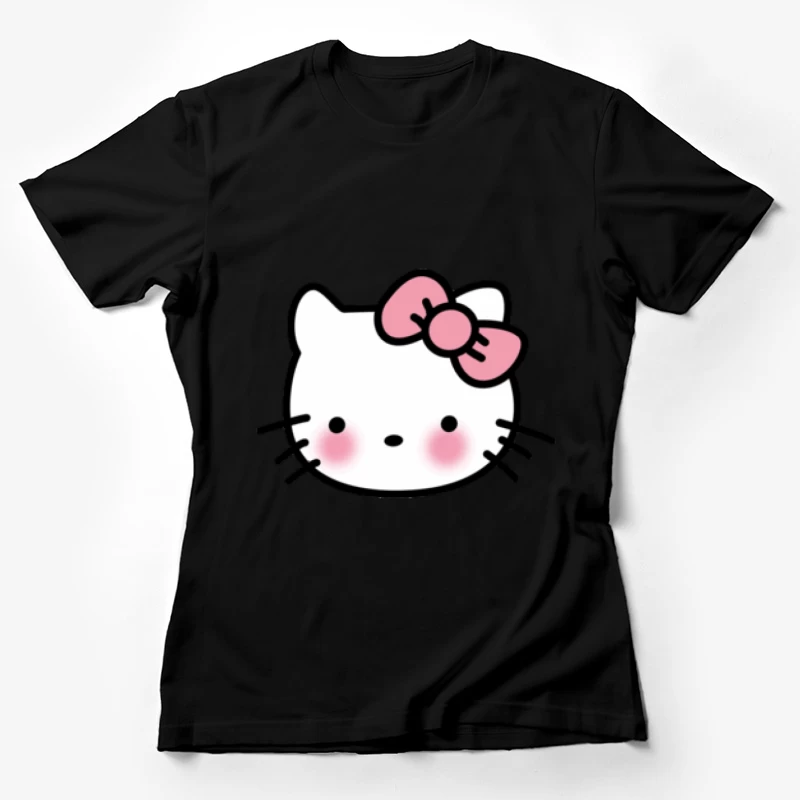 Süßes Katzen-Gesicht mit Schleife Damen T-Shirt