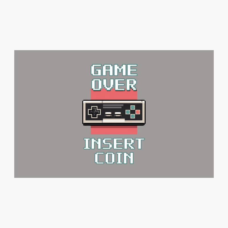 Retro Gaming Controller Game Over Insert Coin Pixel Art Travel Mug