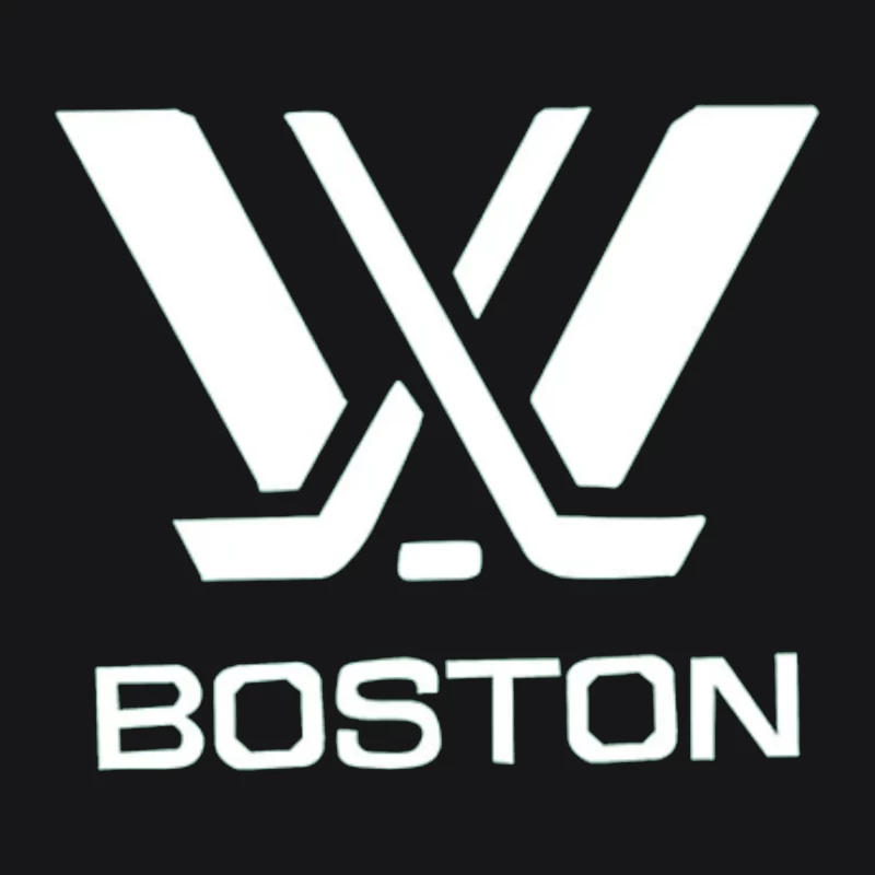 Boston Hockey Team Logo Line Drawing Female Pullover Hoodie