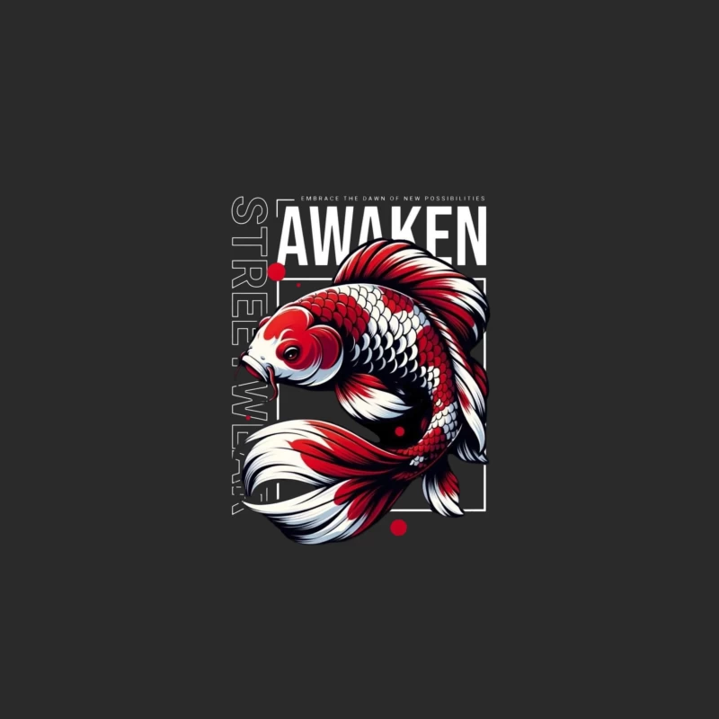 Koi Fish Art with Awakening Theme Baseball Cap