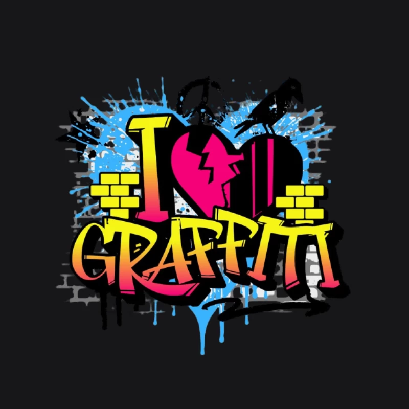 Ich liebe Graffiti Design Herren Pullover Hoodie