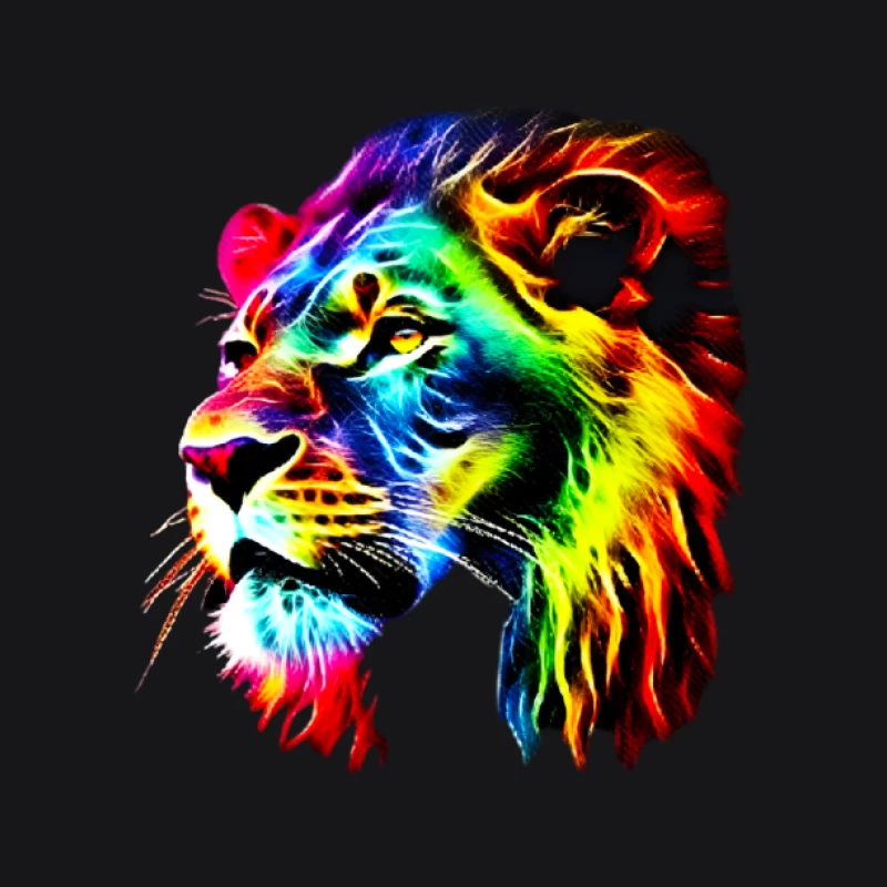 Bunte Löwenkunst Herren Pullover Hoodie