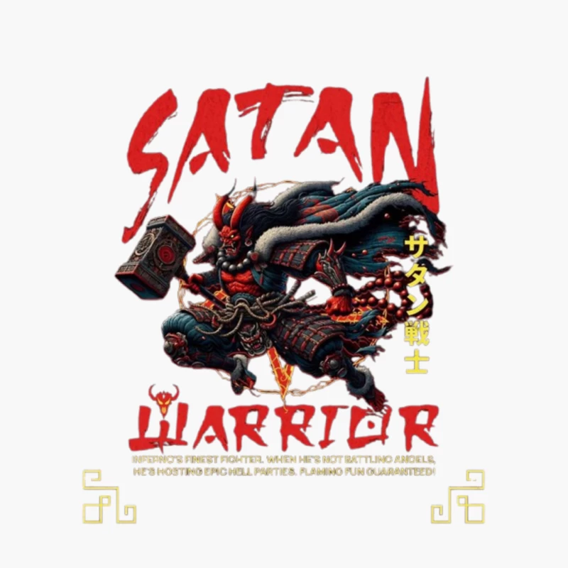 Satan Warrior - Dark Japanese Demon Samurai Art Cotton Tote Bag