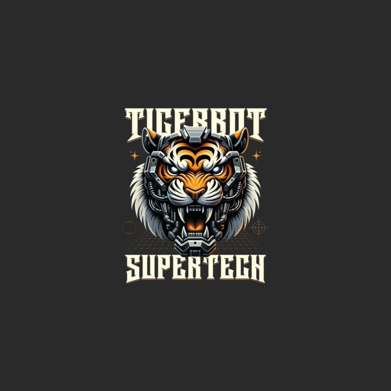 Cybernetic Tiger Head with Futuristic Tech Enhancement Baseball Cap