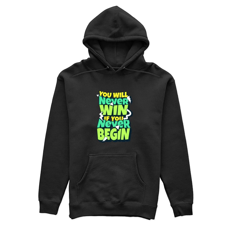 Motivationszitat über Anfangen und Gewinnen Damen Pullover Hoodie