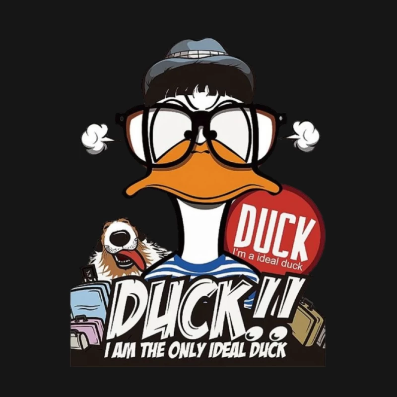 Comic-Ente mit Hund Herren T-Shirt