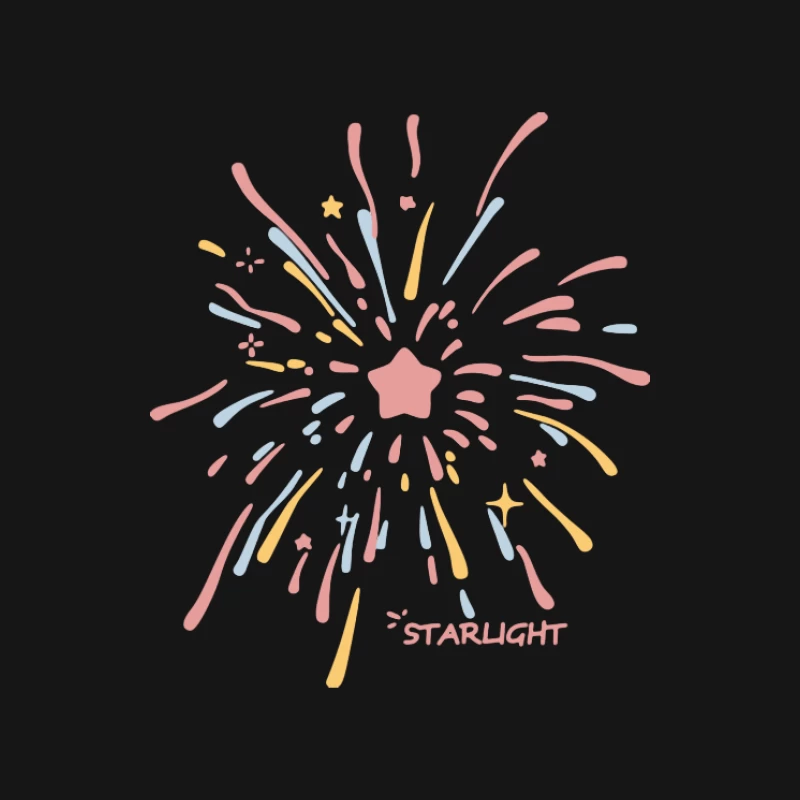 Buntes Feuerwerk mit Sternform Herren Langarm T-Shirt