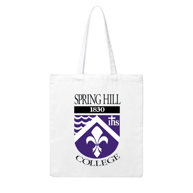 Spring Hill College Historic Shield Logo with Religious Symbolism (Est. 1830) Cotton Tote Bag