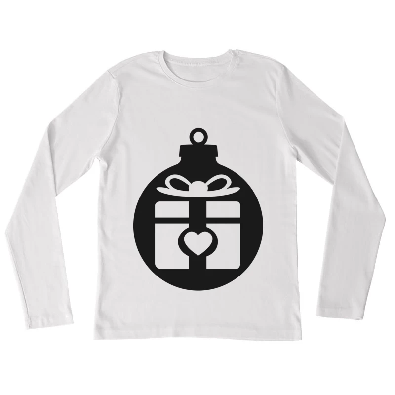 Boules de Noël avec cadeau et cœur Femme Manches Longues T-Shirt