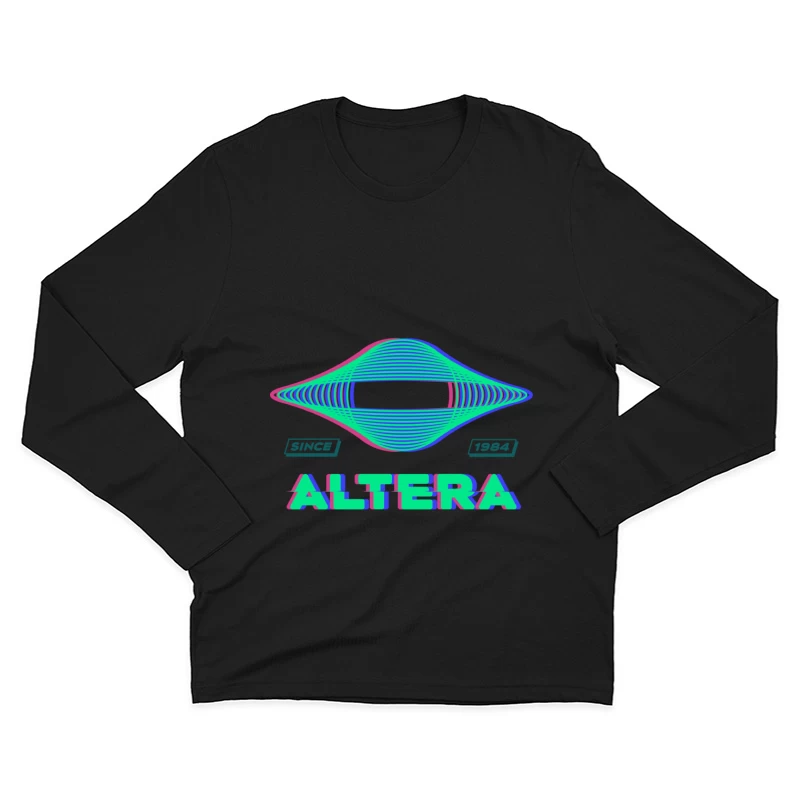 Altera Logo mit neonfarbenem Design Herren Langarm T-Shirt