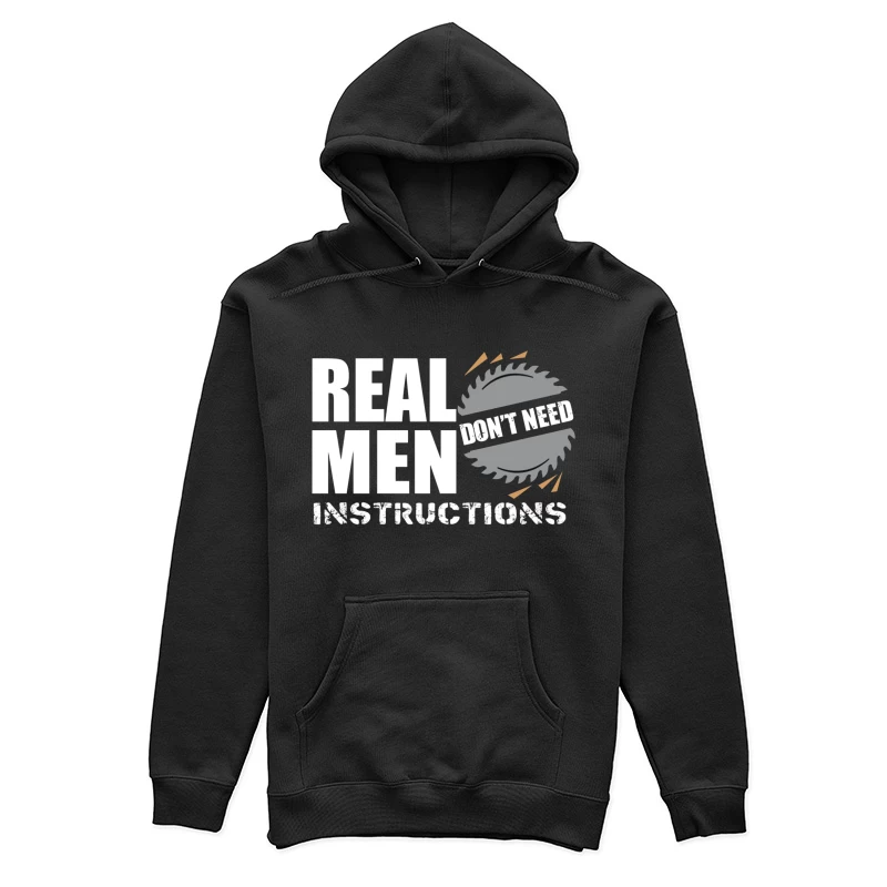 Real Men Instructions Industrial Construction Logo with Saw Blade Female Pullover Hoodie