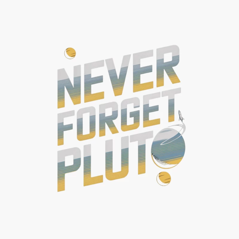 Never Forget Pluto: Nostalgic Astronomy Typography Cotton Tote Bag