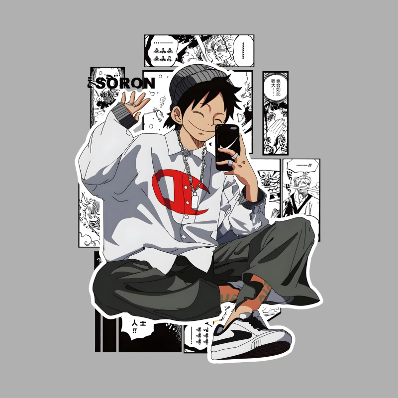 Junge mit Smartphone und lässigem Stil Herren Tanktops