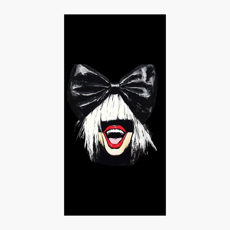 Pop Art Portrait with Oversized Bow and Bold Red Lips iPhone Case