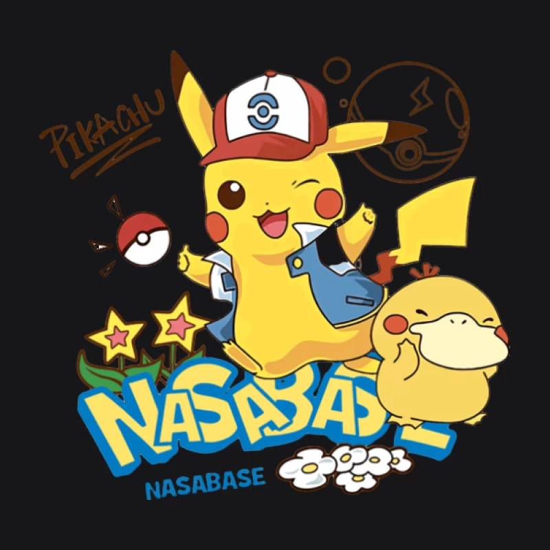 Pikachu und Enton Abenteuer Herren Pullover Hoodie