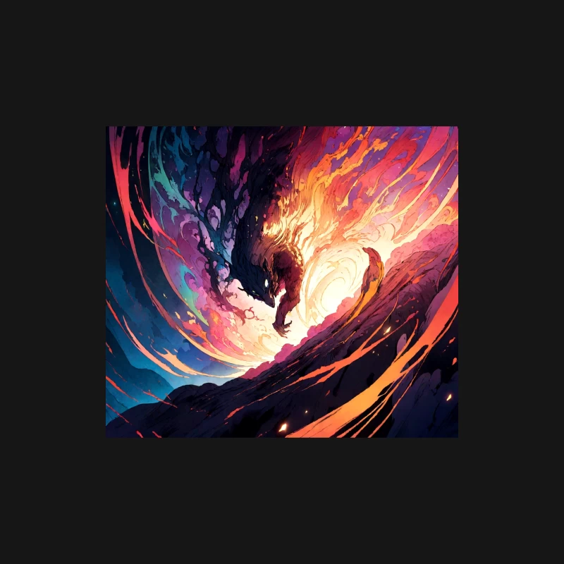 Rebirth of the Elemental Phoenix: A Swirling Dance of Fire and Ice Female Long Sleeve T-Shirt