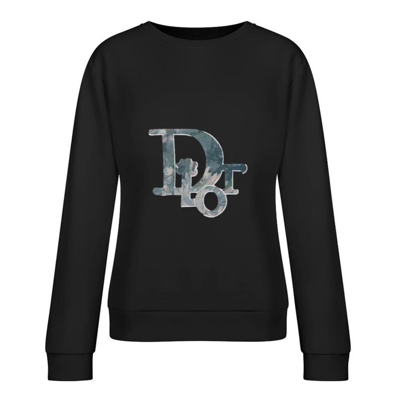 Florales Buchstaben-Logo Design Damen Pullover Sweatshirt