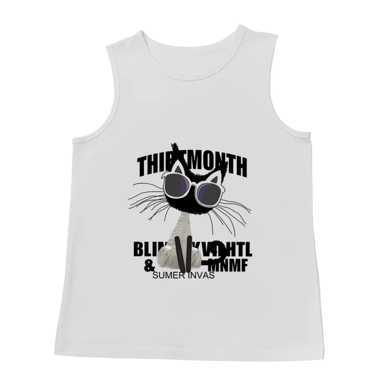 Coole Katze mit Brille aus Garn Herren Tanktops