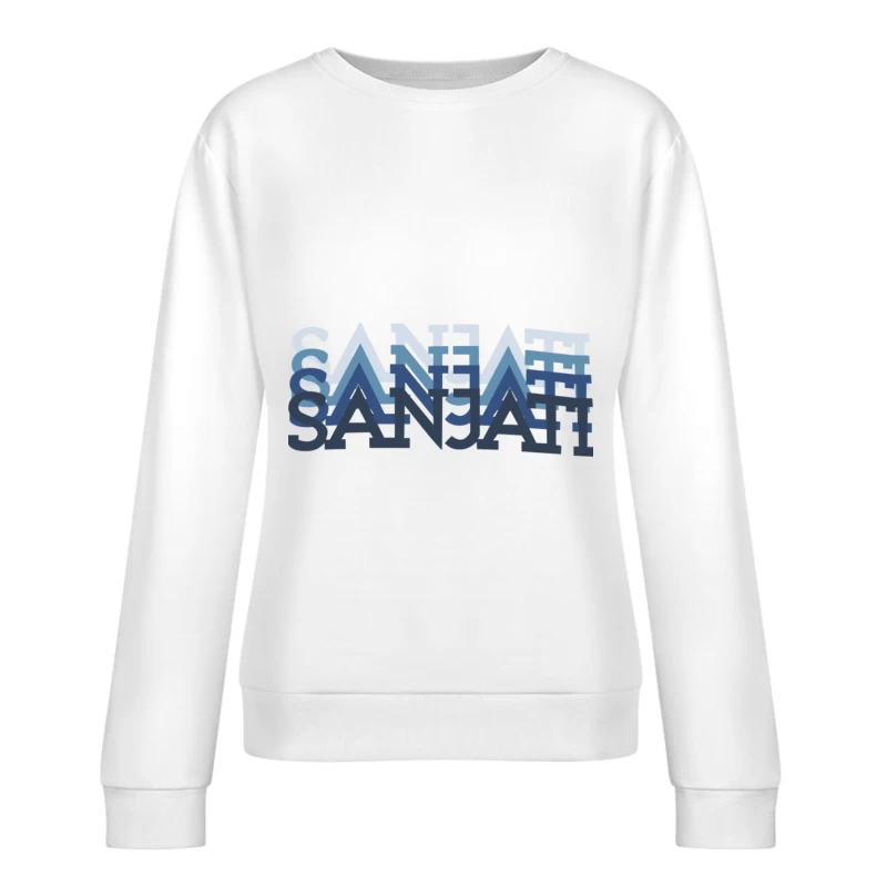 Stapel von blauen Buchstaben Damen Pullover Sweatshirt