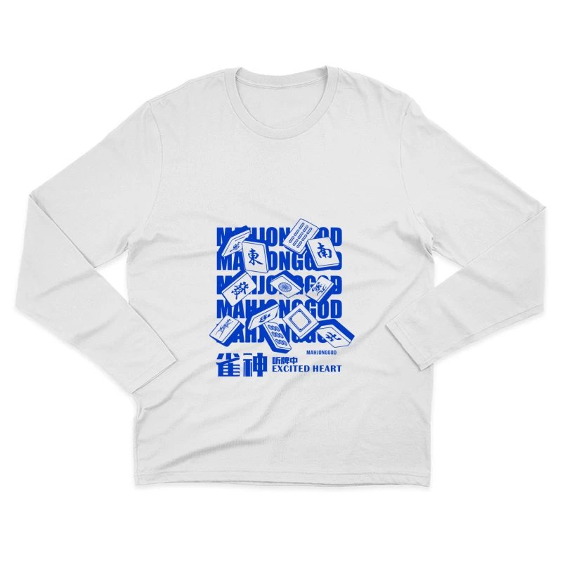 Mahjong-Gott: Aufgeregtes Herz Herren Langarm T-Shirt