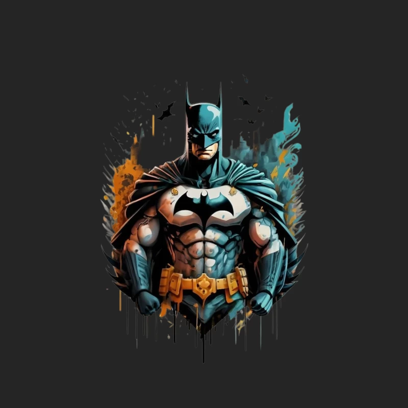 Dynamic Illustration of Batman Male Pullover Sweatshirt