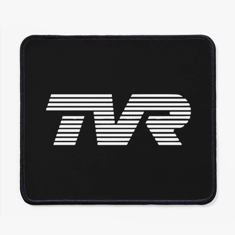 Minimalist TVR Logo Design with Line Pattern Mouse Pad