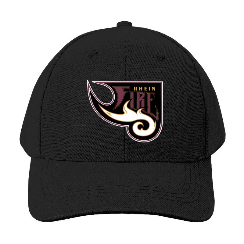 Rhein Fire Professional Football Team Logo with Stylized Flame Design Baseball Cap