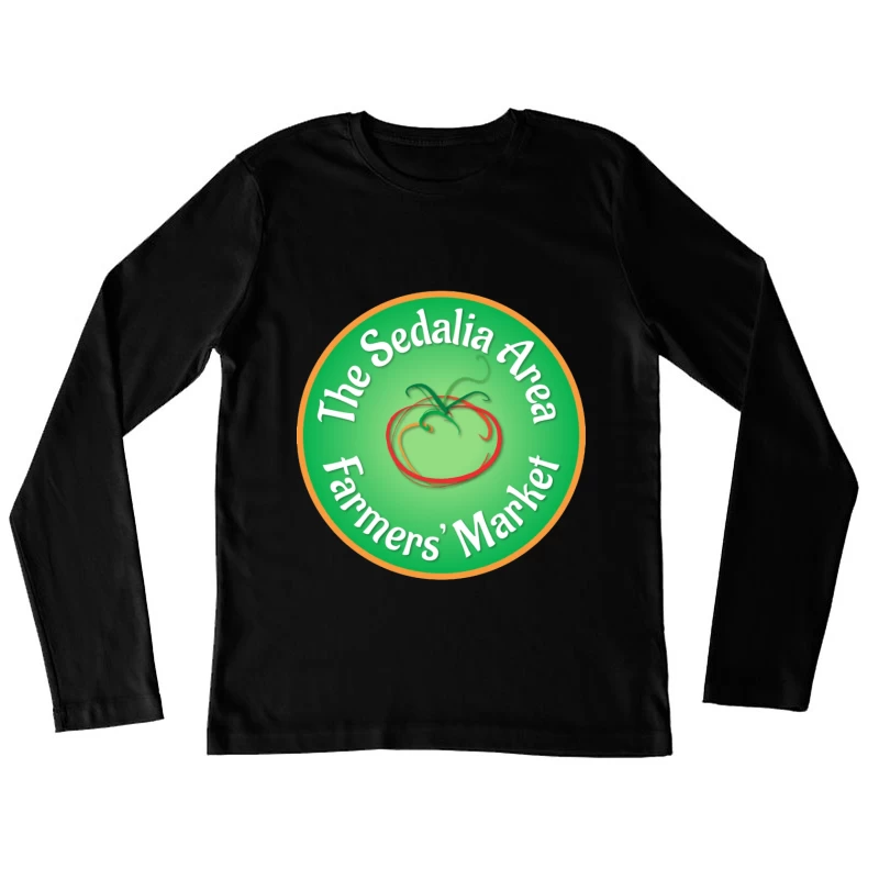 Sedalia Area Farmers' Market Circular Green Logo with Tomato Design Female Long Sleeve T-Shirt