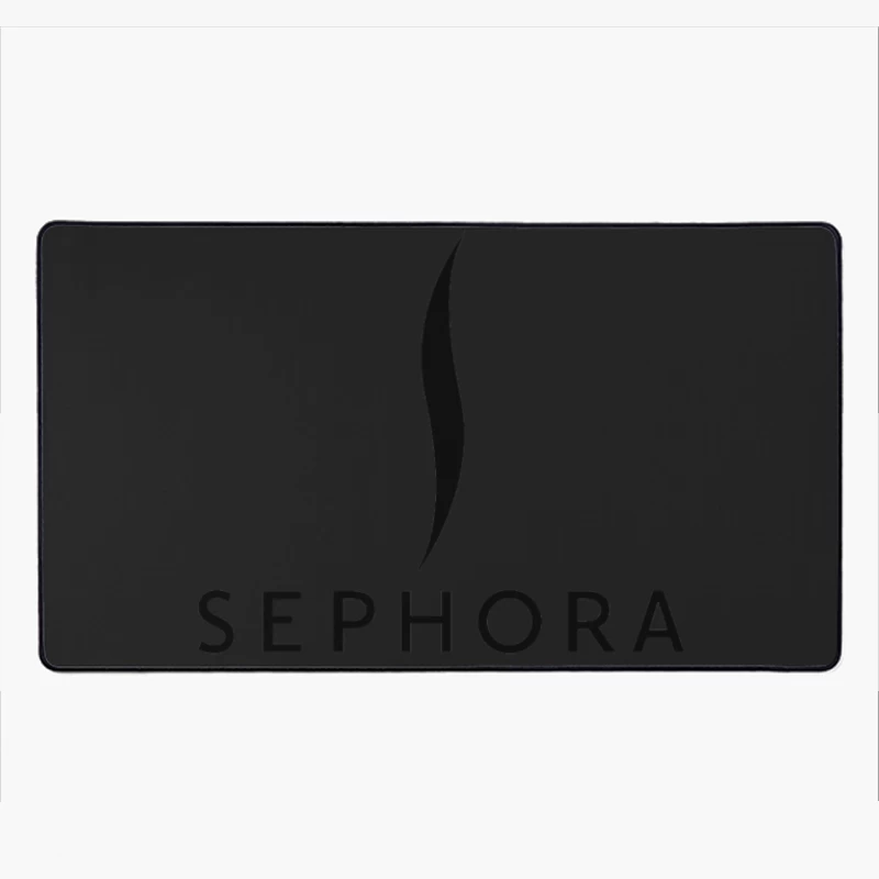 Sephora Black and White Minimalist Beauty Retailer Logo Desk Mat