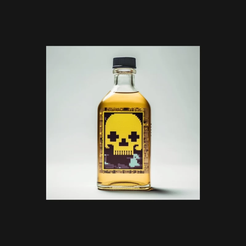 Pixel Art Skull Liquor Bottle with Retro Gaming Design Female Long Sleeve T-Shirt