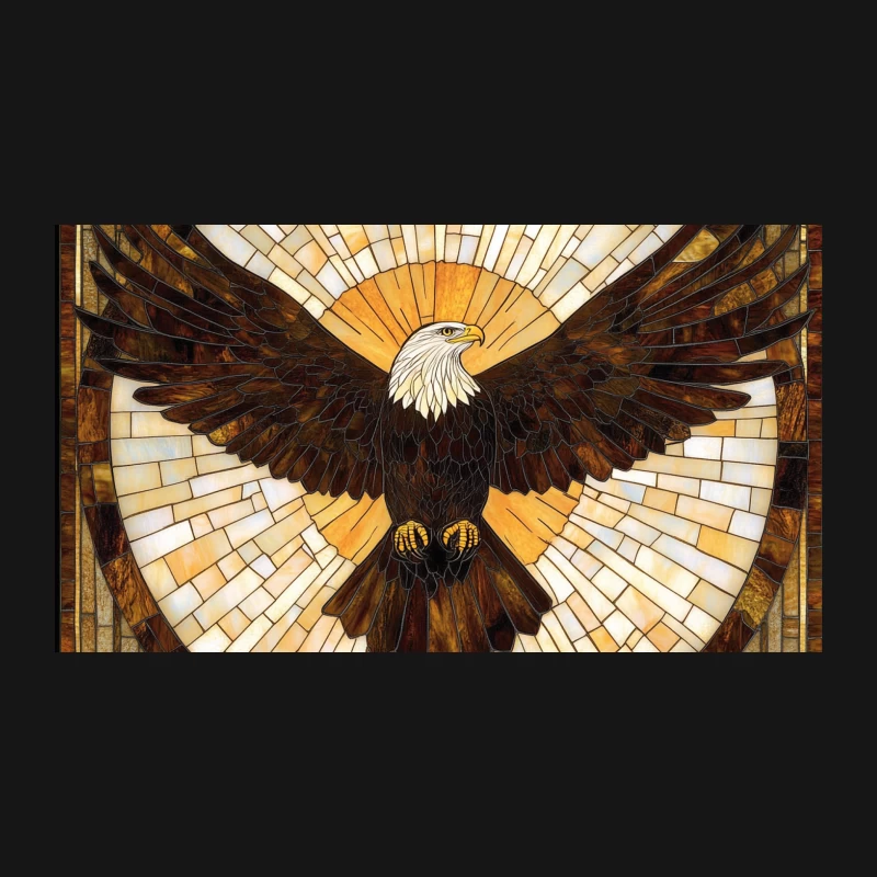 Majestic Eagle Stained Glass Mosaic Art Desk Mat