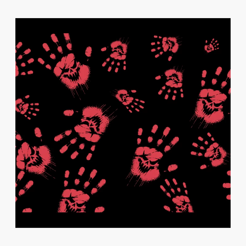 Bloody Handprints: A Chilling Crime Scene Pattern Throw Pillow