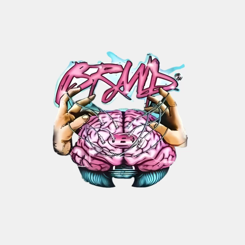 Design graphique avec cerveau et mains en style graffiti Homme Débardeur
