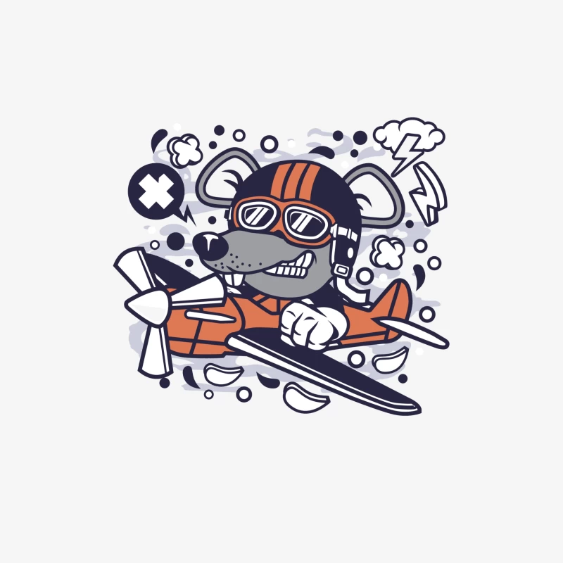 Chien pilote volant dans un avion Femme Manches Longues T-Shirt