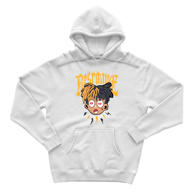 Cartoon-Gesicht mit Herzaugen Herren Pullover Hoodie