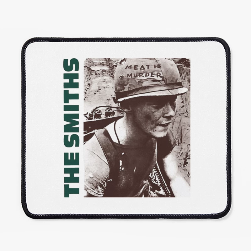 Vintage Activist Portrait with "Meat is Murder" Helmet Mouse Pad