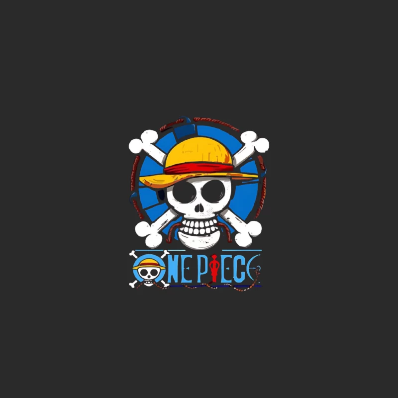 One Piece Anime Pirate Logo with Skull and Straw Hat Baseball Cap