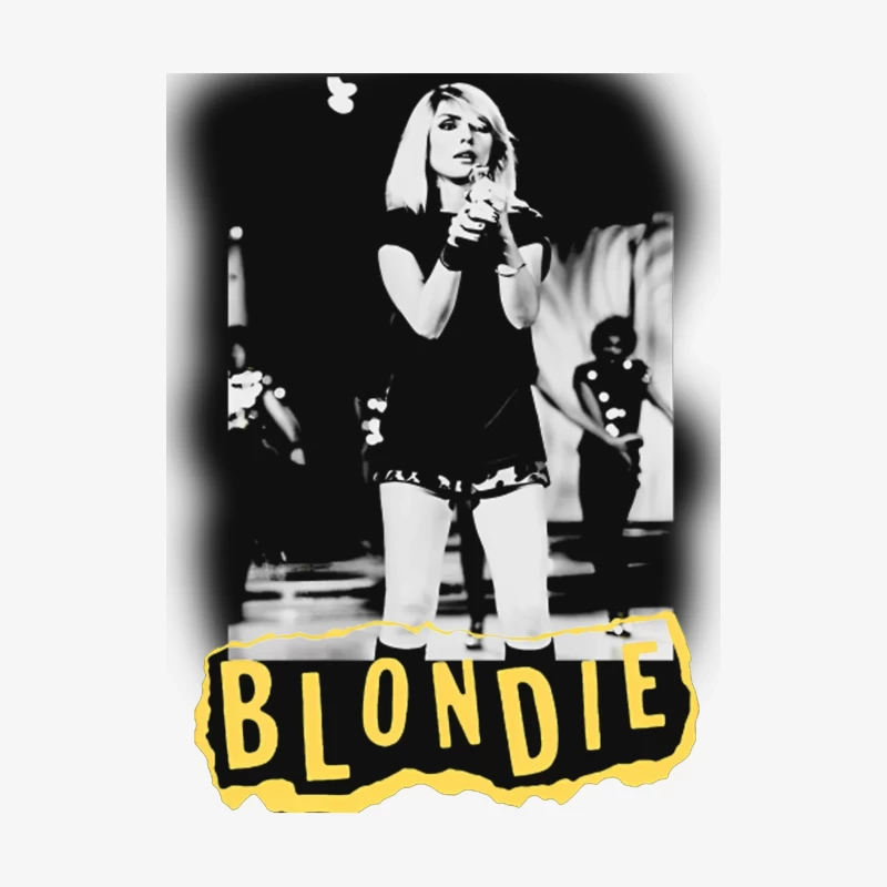 Iconic Blondie Concert Performance in Black and White, 1970s Female Long Sleeve T-Shirt