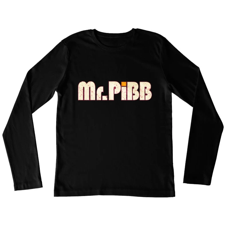 Retro Mr Pibb Soda Typography with Distressed Effect Female Long Sleeve T-Shirt