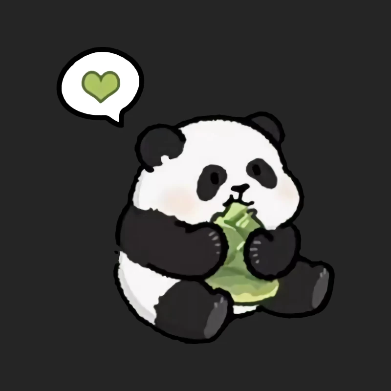 Niedlicher Panda mit Herz und Bambus Herren Pullover Sweatshirt