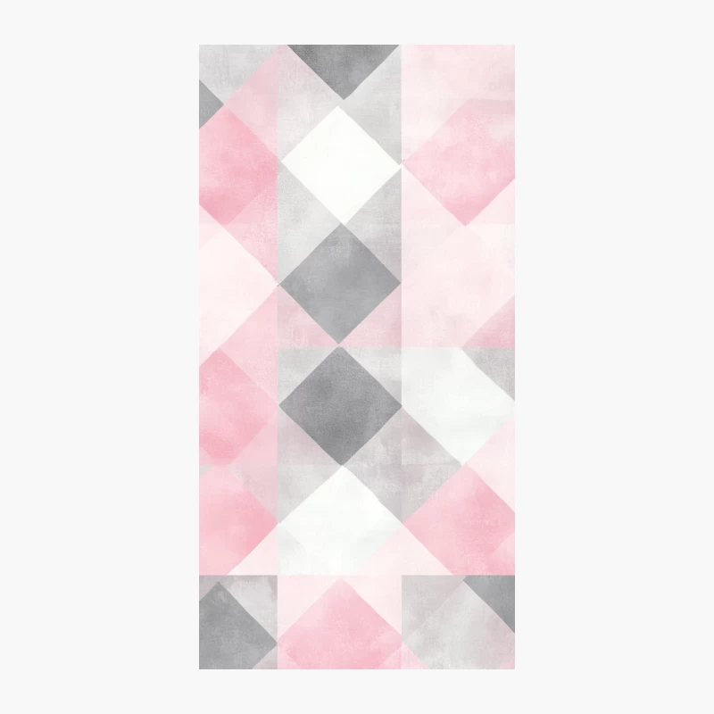 Pastel Geometric Abstract: Pink and Gray Diamond Pattern iPhone Case