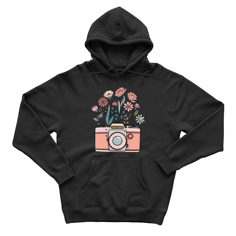 Blumenkamera Illustration Herren Pullover Hoodie