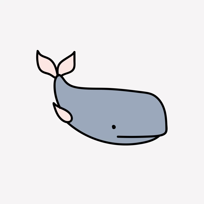 Dessin de baleine minimaliste Femme T-Shirt