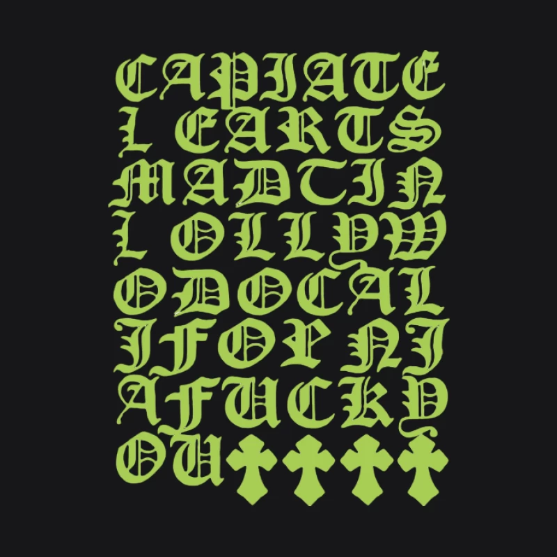 Grüne gotische Buchstaben auf schwarzem Hintergrund Herren Pullover Hoodie