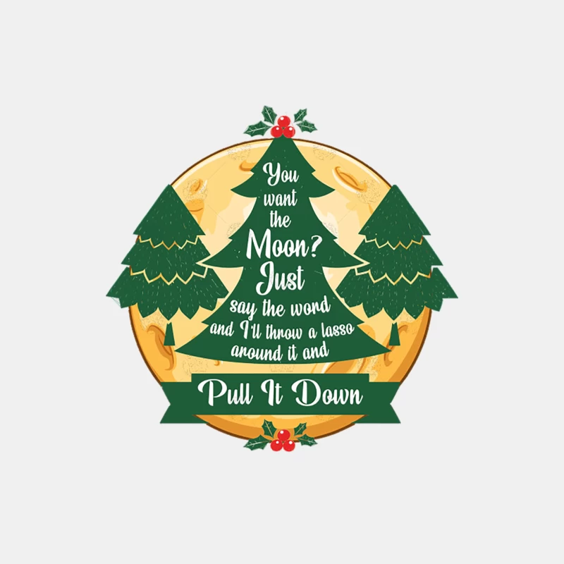 Whimsical Christmas Tree Moon Lasso Quote Male Tank Top