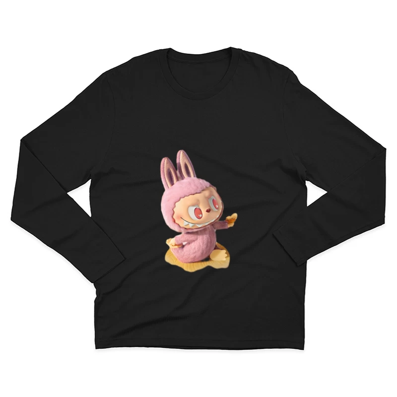 Manga-Plüschfigur in rosa Kostüm Herren Langarm T-Shirt
