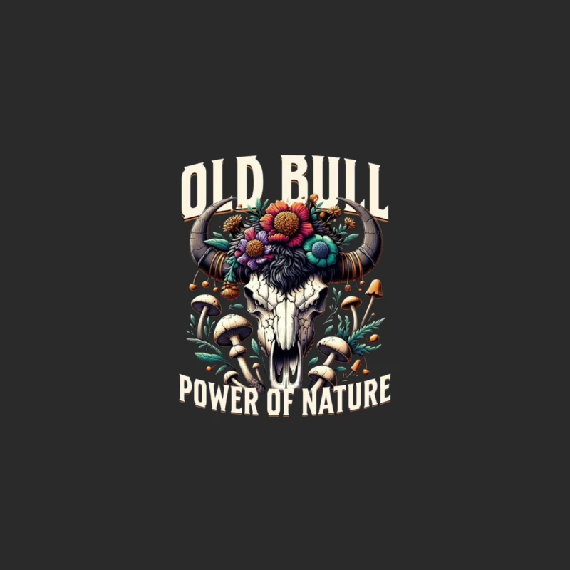 Floral Adorned Buffalo Skull: Power of Nature Baseball Cap