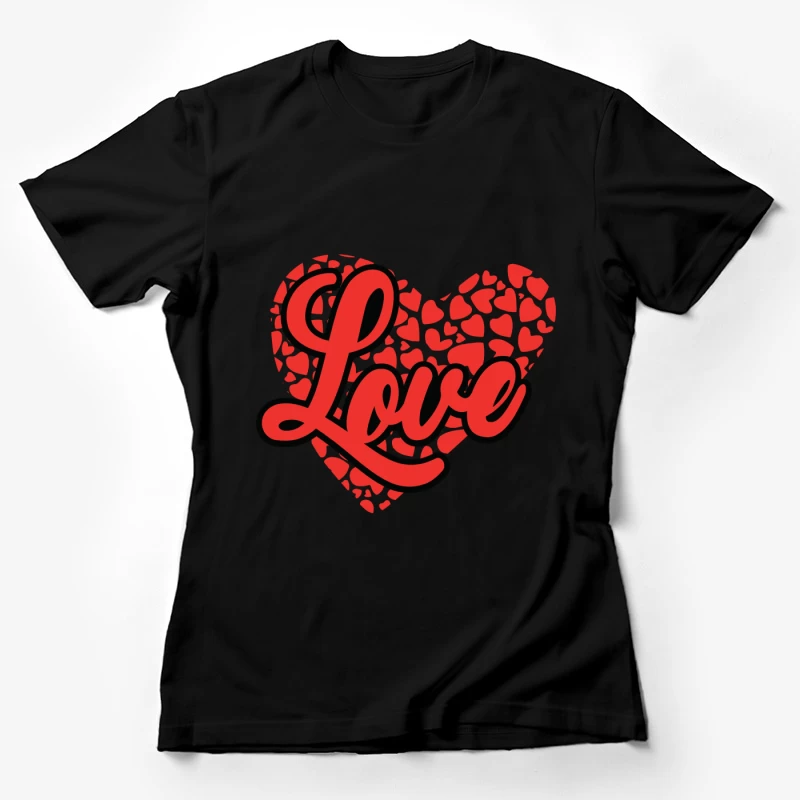 Motif d'amour rouge avec cœur Femme T-Shirt