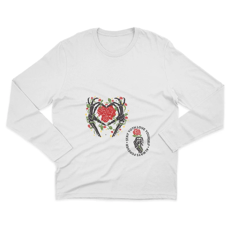 Rosenherz mit Blumen Herren Langarm T-Shirt